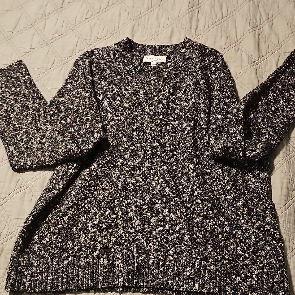 Michael Stars Black & White Marled Crewneck Sweater
